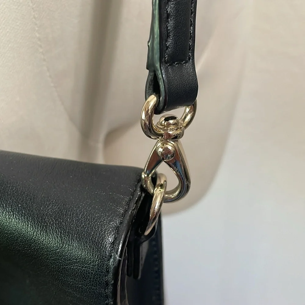 Kate Spade smooth black leather crossbody bag